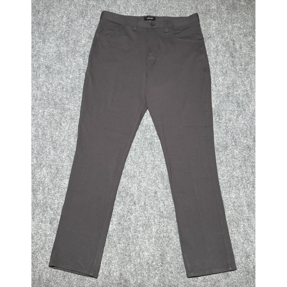 Bugatchi Pants‎ Mens 36X32 Gray Rayon Nylon Stretch Chino Slacks 5 Pocket